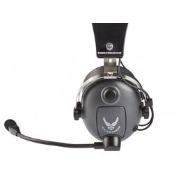 Thrustmaster ThrustMaster T.Flight - U.S. Air Force Edition Headset uzavřená (Over Ear) kabelová stereo šedá, metalická regulace hlasitosti, Vypnutí zvuku