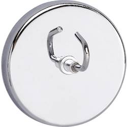 Maul magnet (Ø x v) 52 mm x 31 mm kulatý, s hákem stříbrná 1 ks 6155596