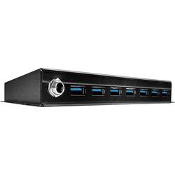 LINDY 43128 USB Hub 7 portů USB-A USB 3.0 5 GBit/s černá 7 Port USB 3.0 Metall Hub