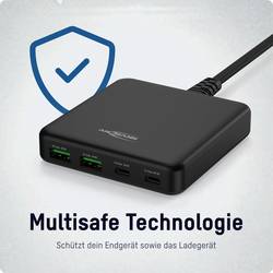 Ansmann Desktop Ladegerät DC465PD 65W USB nabíječka, 2x USB A, 2x USB-C®, 65 W, Dodávka energie, černá