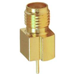 Mueller Electric BU-1420721881 adaptérový konektor, SMA zásuvka - deska tištěných spojů, rovná, mosaz