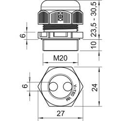 OBO Bettermann 2022114 kabelová průchodka 1.5 mm plast, PA 1 ks