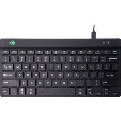R-GO Tools Compact Break kabelový klávesnice US anglická, QWERTY černá ergonomická
