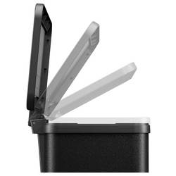 Hailo öko duo plus L 6302600 odpadkový koš, 26 l, ocelový plech, (d x š x v) 470 x 470 x 430 mm, černá, otevírání pedálem, 1 ks