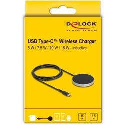 Delock bezdrátová indukční nabíječka 15 W 66467 66467 Výstup 1x USB-C® černá