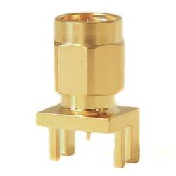 Mueller Electric BU-1420801811 adaptérový konektor, SMA zásuvka - deska tištěných spojů, mosaz