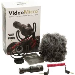 Rode VIDEO MICRO kamerový mikrofon Druh přenosu:kabelový vč. kabelu, vč. ochrany proti větru, montáž patky blesku