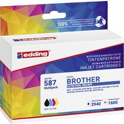 Edding Ink náhradní Brother LC-3219XLBKCMY kompatibilní kombinované balení černá, azurová, purppurová, žlutá EDD-587 18-587-01