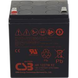 CSB Battery HR 1227W high-rate HR1227WF2 olověný akumulátor 12 V 6.2 Ah olověný se skelným rounem (š x v x h) 90 x 106 x 70 mm plochý konektor 6,35 mm, plochý