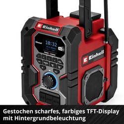 Einhell TE-CR 18 Li 3407995 Akumulátorové rádio, DAB+, FM, Bluetooth, AUX, USB, červená/černá