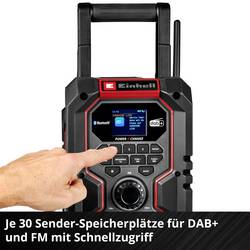 Einhell TE-CR 18 Li 3407995 Akumulátorové rádio, DAB+, FM, Bluetooth, AUX, USB, červená/černá