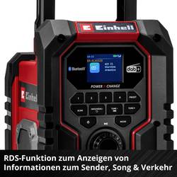 Einhell TE-CR 18 Li 3407995 Akumulátorové rádio, DAB+, FM, Bluetooth, AUX, USB, červená/černá