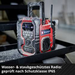 Einhell TE-CR 18 Li 3407995 Akumulátorové rádio, DAB+, FM, Bluetooth, AUX, USB, červená/černá