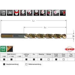RUKO 228055 HSSE-Co 5 spirálový vrták, 5.5 mm, délka 93 mm, DIN 338, 1 ks