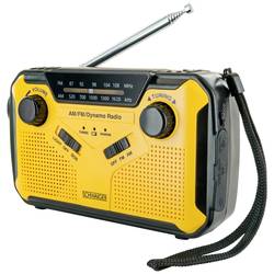 Schwaiger RADK0001 outdoorové rádio, FM, AM, FM, nouzové rádio, USB, FM, SV, Ruční klika, Solární panel, voděodolné, nárazuvzdorné, stolní lampa, žlutá, černá