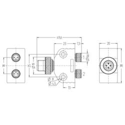 Escha FSM4-2SKP3/S89 rozdělovač a adaptér pro senzory - aktory , 8013058, piny: 4, 3, 1 ks