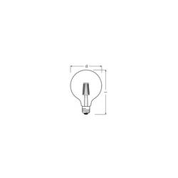 OSRAM HOMELIGHTING 4099854466274 LED Energetická třída (EEK2021) D (A - G) E27 kulatý tvar 3.4 W teplá bílá (Ø x v) 125.00 mm x 125.00 mm vlákno 1 ks