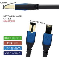 Oehlbach D1C19355 RJ45 síťové kabely, propojovací kabely CAT 8.1 5.00 m černá 1 ks