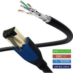 Oehlbach D1C19355 RJ45 síťové kabely, propojovací kabely CAT 8.1 5.00 m černá 1 ks