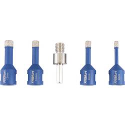 FRITZFURT 1191-3142 sada diamantových vrtáků, 6 mm, 8 mm, 10 mm, 12 mm, délka 140 mm, 5dílná