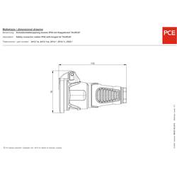 PCE 2522-sr zásuvka plnogumové , termoplast 250 V černá, červená IP54