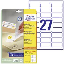Avery-Zweckform L4737REV-25 63.5 x 29.6 mm papír bílá 810 ks přemístitelné univerzální etikety inkoust, laser, kopie 30 listů A4