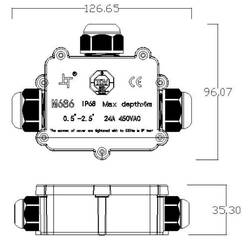 Boxexpert BXPJSGH687-2 odbočná krabice odolný proti povětrnostním vlivům (d x š x v) 35 x 126 x 96 mm 1 ks