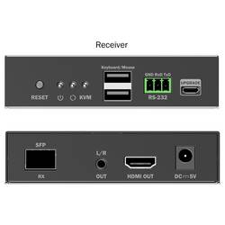Digitus DS-55349 HDMI™, HDMI® vstup, HDMI® výstup, SFP , USB, USB-A, USB 1.1, Konektor pro síťový adaptér, RS232, microUSB, na sluchátka (jack 3,5 mm),