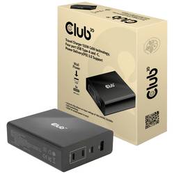 club3D CAC-1906 napájecí adaptér k notebooku, GaN, USB Power Delivery (USB-PD) , 3x USB-C®, 1x USB A , 132 W, Dodávka energie, černá
