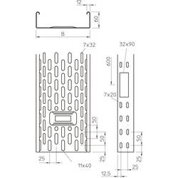 OBO Bettermann 6087132 kabelový žlab (d x š x v) 3 m x 200.00 mm x 60.00 mm 3 m