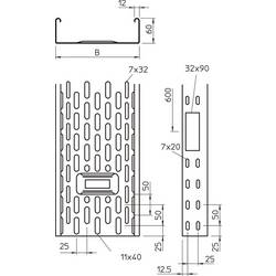 OBO Bettermann 6087132 kabelový žlab (d x š x v) 3 m x 200.00 mm x 60.00 mm 3 m