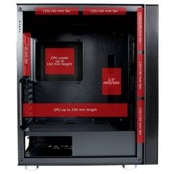 LC Power 8000B midi tower PC skříň černá