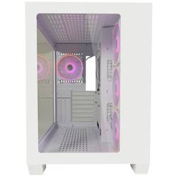 LC Power Gaming 807W midi tower PC skříň bílá 4 předinstalované ventilátory
