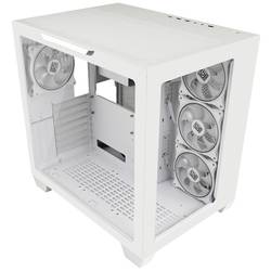 LC Power Gaming 807W midi tower PC skříň bílá 4 předinstalované ventilátory