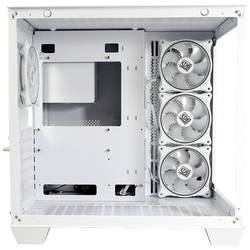 LC Power Gaming 807W midi tower PC skříň bílá 4 předinstalované ventilátory