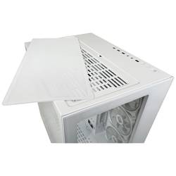 LC Power Gaming 807W midi tower PC skříň bílá 4 předinstalované ventilátory