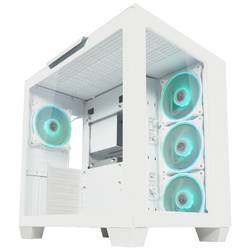 LC Power Gaming 807W midi tower PC skříň bílá 4 předinstalované ventilátory