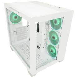 LC Power Gaming 807W midi tower PC skříň bílá 4 předinstalované ventilátory
