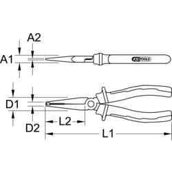 Kleště na kloboučkové spony, 200 mm KS Tools 150.2023