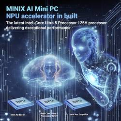 Minix mini PC (HTPC) Elite EU512-AI Intel® Core™ Ultra 5 125H 4.5 GHz 16 GB RAM 512 GB SSD Intel Win 11 Pro Elite EU512-AI