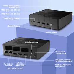 Minix mini PC (HTPC) Elite EU512-AI Intel® Core™ Ultra 5 125H 4.5 GHz 16 GB RAM 512 GB SSD Intel Win 11 Pro Elite EU512-AI