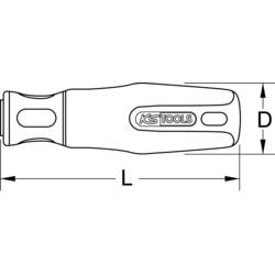 Rukojeť pilníku, obdélníkový záznam, 120 mm KS Tools 1610010