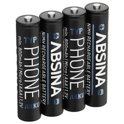 Absina akumulátor AAA Ni-MH 1.2 V 4 ks