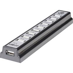 Manhattan 161572 USB Hub 10 portů USB-A USB 2.0 480 MBit/s černá, stříbrná USB-Hub