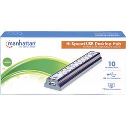 Manhattan 161572 USB Hub 10 portů USB-A USB 2.0 480 MBit/s černá, stříbrná Manhattan USB-A 10-Port Desktop Hub, 10x USB-A Ports, 480 Mbps (USB 2.0)