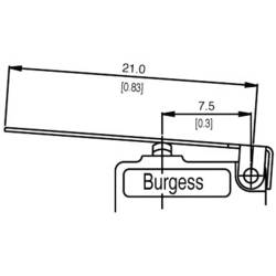 Burgess F4T7Y1UL mikrospínač F4T7Y1UL 250 V/AC 5 A 1x zap/(zap) IP40 bez aretace 1 ks