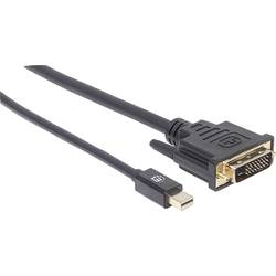 Manhattan Mini-DisplayPort / DVI kabelový adaptér Mini DisplayPort konektory, DVI-D 24+1pol. Zástrčka 1.80 m černá 152150 fóliové stínění, kulatý, UL