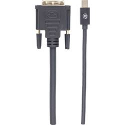 Manhattan Mini-DisplayPort / DVI kabelový adaptér Mini DisplayPort konektory, DVI-D 24+1pol. Zástrčka 1.80 m černá 152150 fóliové stínění, kulatý, UL