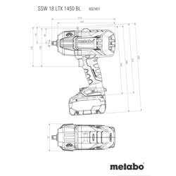 Metabo SSW 18 LTX 1450 BL, 602401850 aku rázový utahovák, 1450 Nm, 18 V, bezkartáčové, bez akumulátoru, bez nabíječky