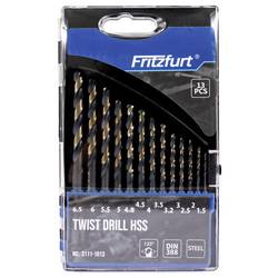 FRITZFURT 3111-1013 HSS-G sada spirálových vrtáku do kovu 13dílná 1.5 mm, 2.0 mm, 2.5 mm, 3.0 mm, 3.2 mm, 3.5 mm, 4.0 mm, 4.5 mm, 4.8 mm, 5.0 mm, 5.5 mm, 6.0